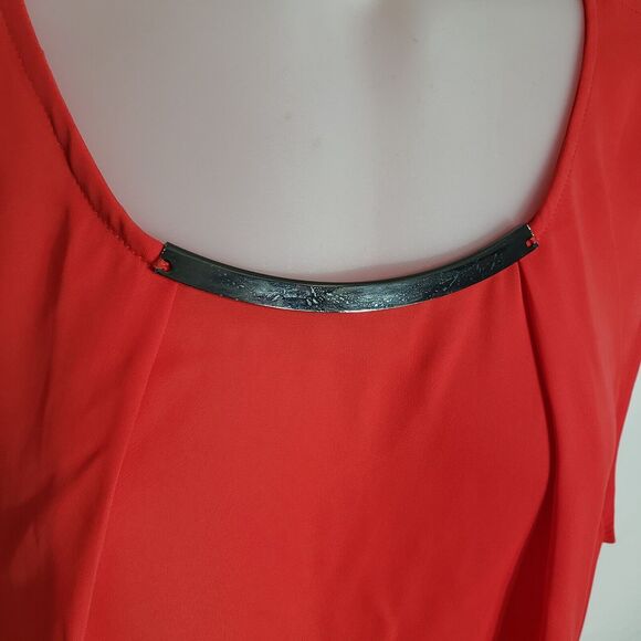 Laundry Shelli Segal Womens Blouse Sz XL Sleeveless Keyhole Back Tank Poinsettia - Picture 4 of 9